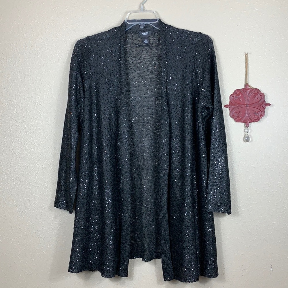 Alfanti Black Sequence Dressy Cardigan 0X